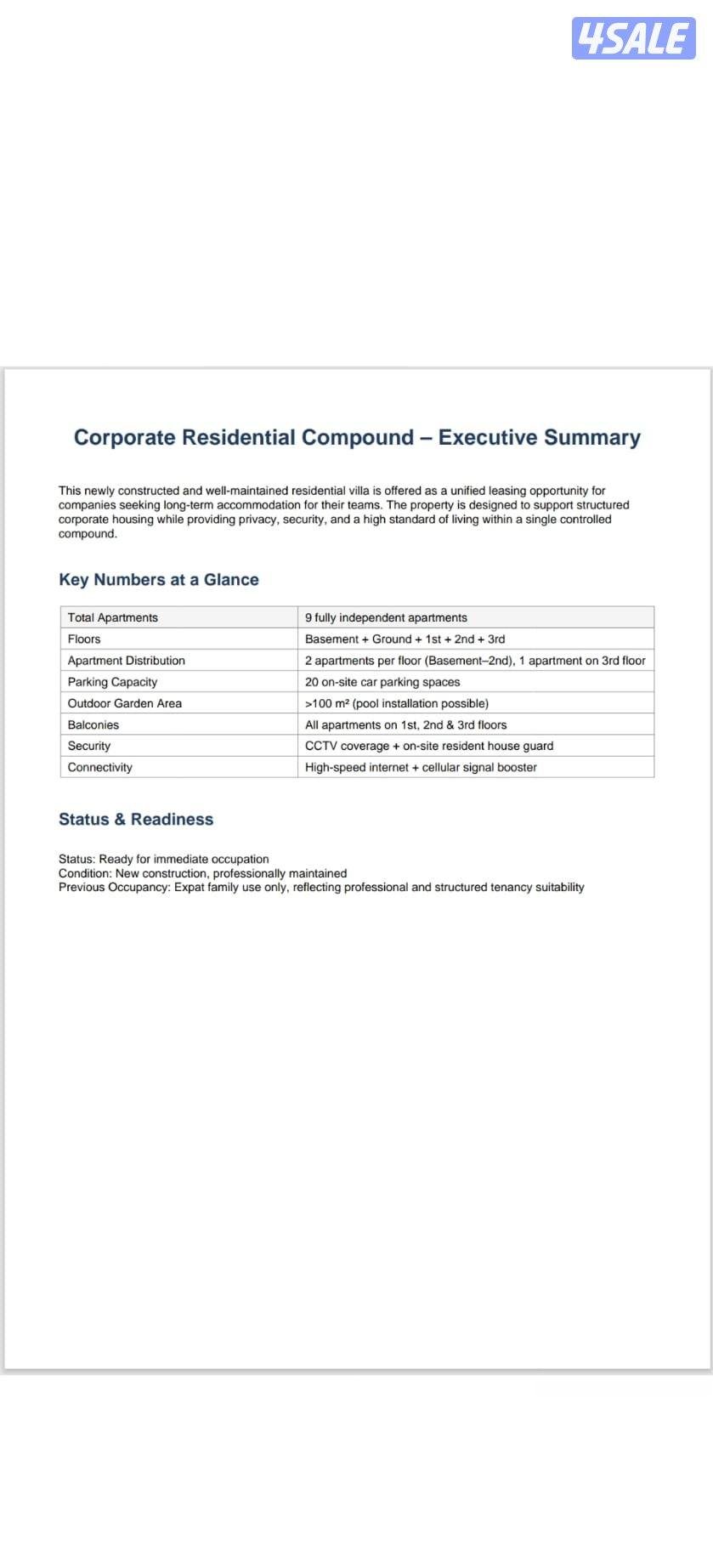 Corporate residential compound / company employees