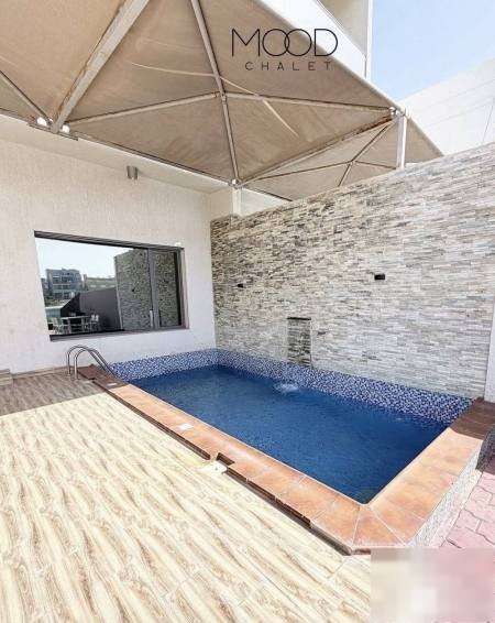 For rent chalets youth and families first row swimming pool external and internal